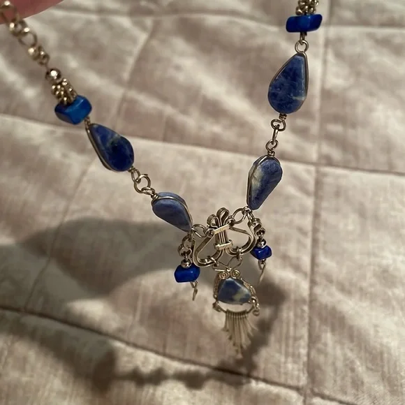 Southwestern Natural Blue Gemstone Necklace - Picture 3 of 8